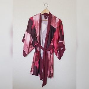 FLASH SALE Ted Baker pink & burgundy robe with tie